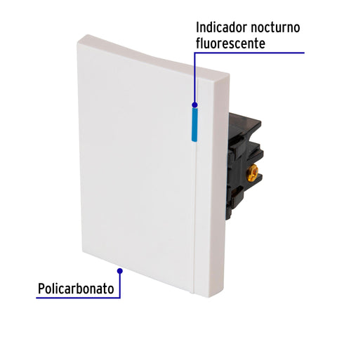 Interruptor sencillo 3 módulos, línea Española, color blanco | APSE3-EB | 47047