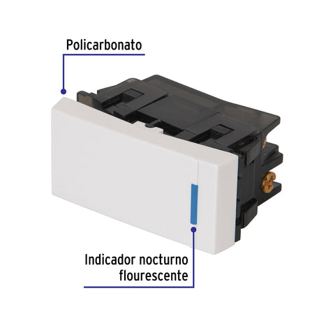 Interruptor de 3 vías, 1 módulo, línea Española,color blanco | APSE-EEB | 47048