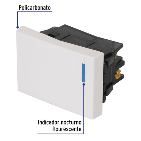 Interruptor de 3 vías, 1.5 módulos, línea Española, blanco | APSE15-EEB | 47049
