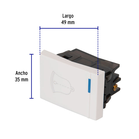 Interruptor para timbre, 1.5 módulos, línea Española, blanco | APTI15-EB | 47053