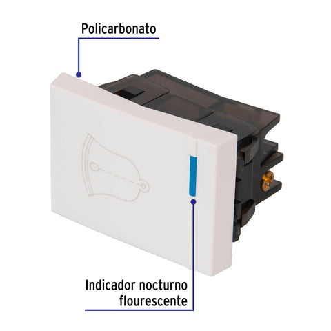 Interruptor para timbre, 1.5 módulos, línea Española, blanco | APTI15-EB | 47053