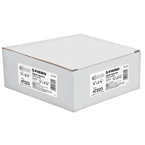 Caja con 100 taquetes expansivos de 1/4' con tornillo, FIERO | TAE-1/4TG | 47223