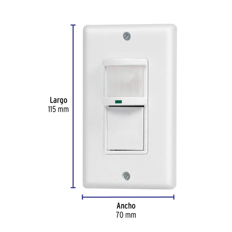 Sensor de movimiento con interruptor de pared, Volteck | SEMO-CL | 47230