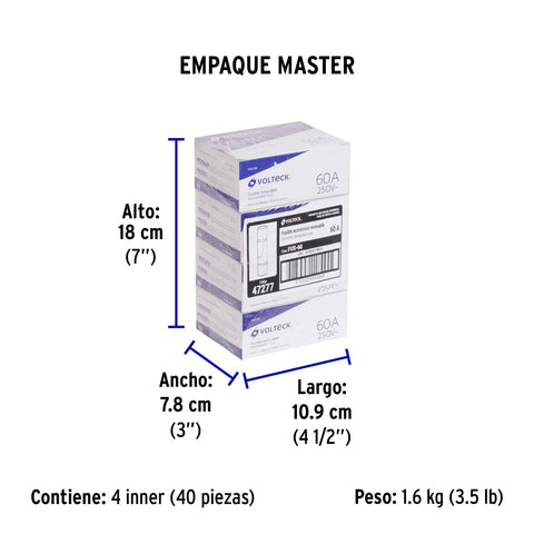 Fusible 60 A, VOLTECK | FUS-60 | 47277