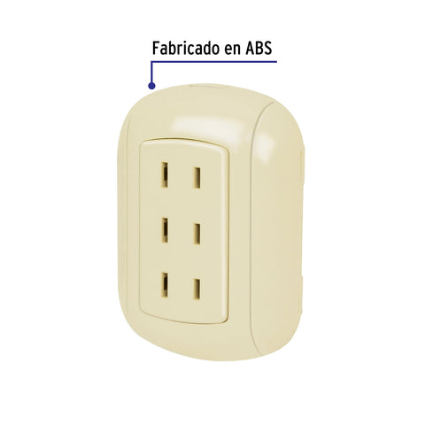 Contacto de sobreponer triple sin tierra, Volteck | COSO-T | 47351