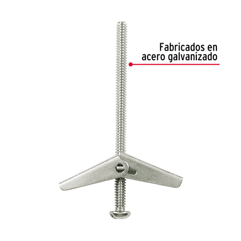 Bolsa con 4 sujetadores tipo mariposa de 3/16' x 3', FIERO | SMA-3/16 | 47359