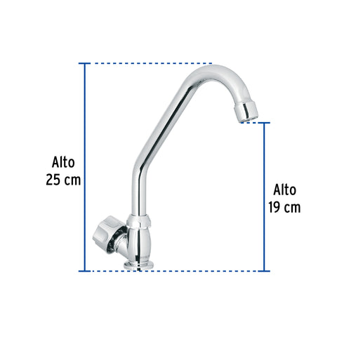Llave individual fregadero,ABS,cuello corto,hexagonal, BASIC | FP-312 | 47379