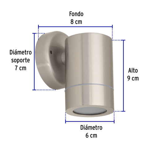 Arbotante de acento 1 spot satín, lámpara no incluida | ARB-202S | 47392