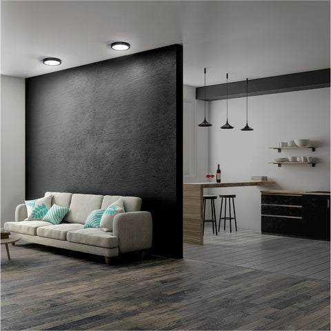 Luminario LED plafón 18W 6500K, redondo, negro, VOLTECK | PLA-227L | 47397