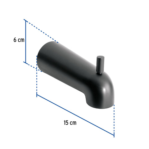 Salida de tina con desviador, negro, FOSET TÚBIG | TBM-51M | 47484