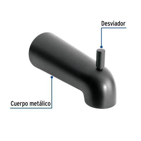 Salida de tina con desviador, negro, FOSET TÚBIG | TBM-51M | 47484