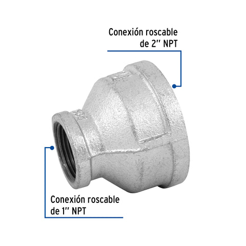 Reducción campana acero galvanizado 2' x 1', FOSET | CG-293 | 47508