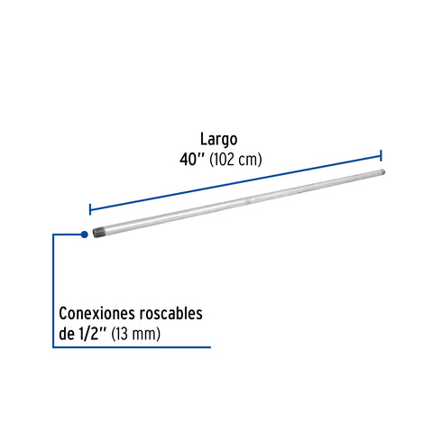 Niple de acero galvanizado 1/2' x 40', FOSET | CG-410 | 47525
