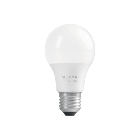 Lámpara LED tipo bulbo A19 6 W luz cálida, caja, Volteck | LED-40CC | 47545