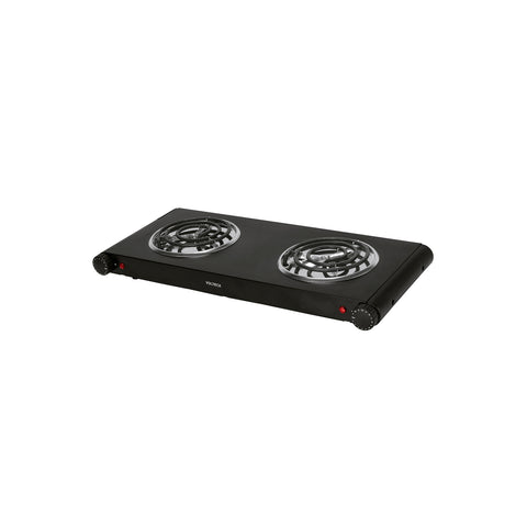 Parrilla eléctrica 2 quemadores en espiral, negra, VOLTECK | PAEL-2CN | 47555
