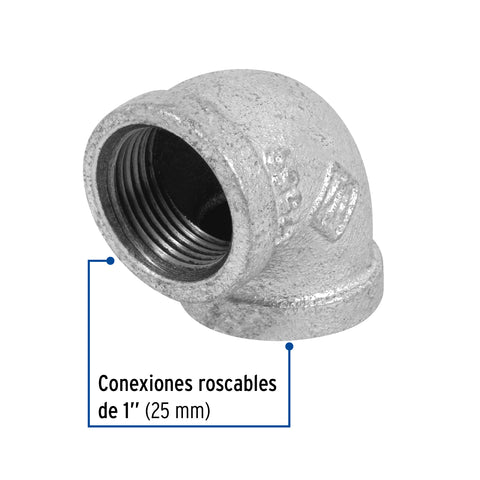Codo 90° acero galvanizado de 1', FOSET | CG-503 | 47559