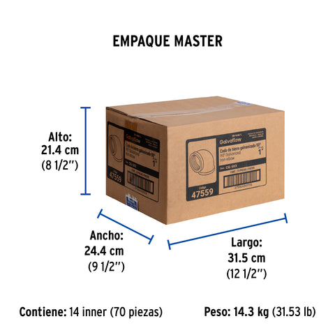 Codo 90° acero galvanizado de 1', FOSET | CG-503 | 47559