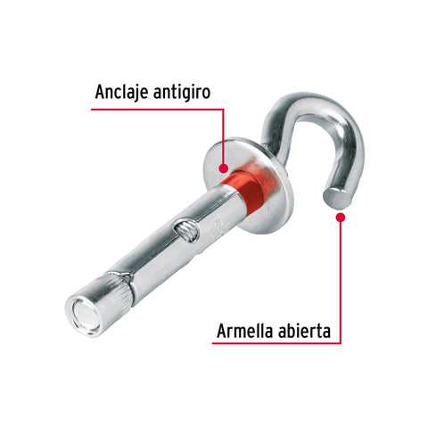 Bolsa con 4 taquetes expansivos 10x65 mm con armella abierta | TAE-10X60A | 47565