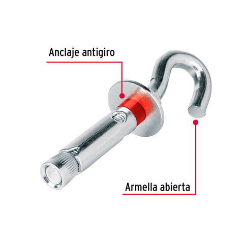 Bolsa con 2 taquetes expansivos 16x90 mm con armella abierta | TAE-16X80A | 47567