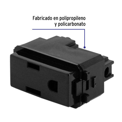 Contacto sencillo, 2 polos + tierra, línea Italiana, negro | COA-IN | 47605