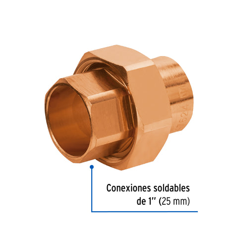 Tuerca unión de cobre de 1', FOSET BASIC | CC-973B | 47624