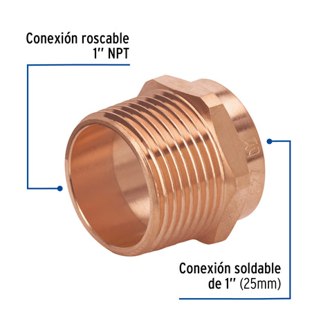 Conector de cobre de rosca exterior 1', FOSET BASIC | CC-613B | 47627