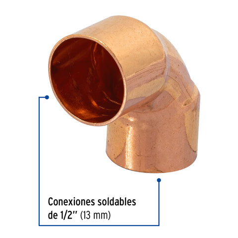 Codo 90° de cobre 1/2', FOSET BASIC | CC-561B | 47631