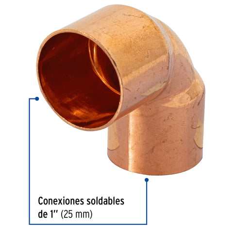 Codo 90° de cobre 1', FOSET BASIC | CC-563B | 47633