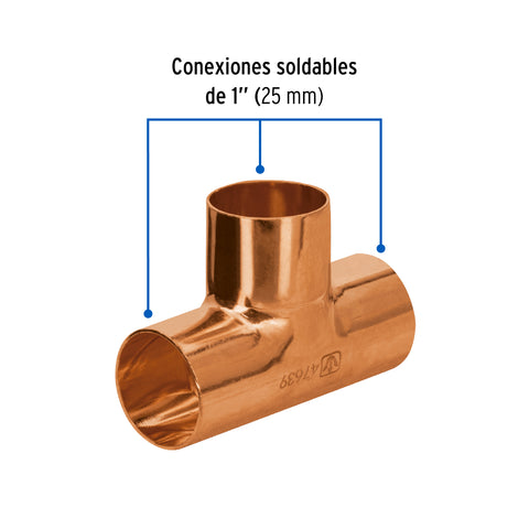 Tee sencilla de cobre 1', FOSET BASIC | CC-763B | 47639