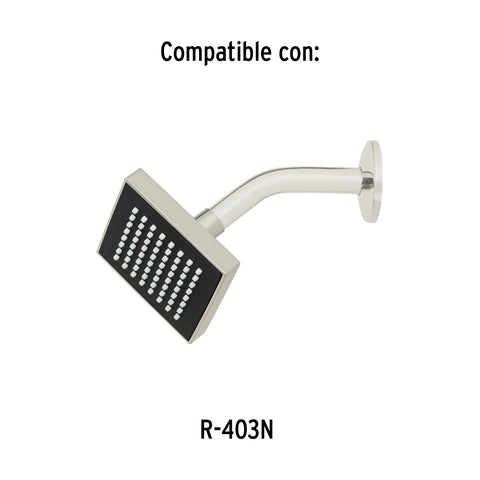 Brazo corto con chapetón para regadera, satín, FOSET AQUA | BCH-500N | 47646
