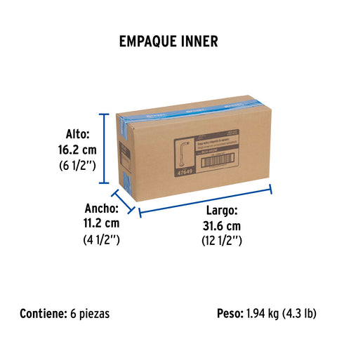 Brazo recto con chapetón para regadera, 30 cm, negro mate | BCH-600M | 47649
