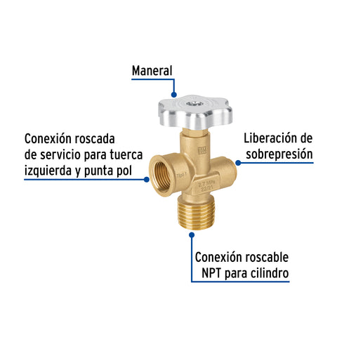 Válvula para cilindros de gas LP hasta 45 kg, FOSET | VGC-560 | 47651