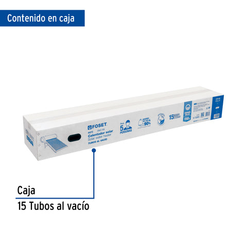 Caja c/15 tubos p/calentador solar CALE-15S, FOSET | CALE-15S-2 | 47666
