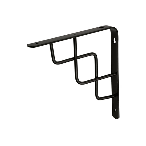 Ménsula reforzada negra 8 x 8', diseño escalera, FIERO | MED-8NE | 47703