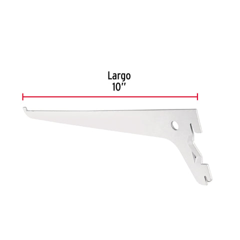 Ménsula plana blanca para cremallera sencilla, 25cm, FIERO | SOMO-10MS | 47708