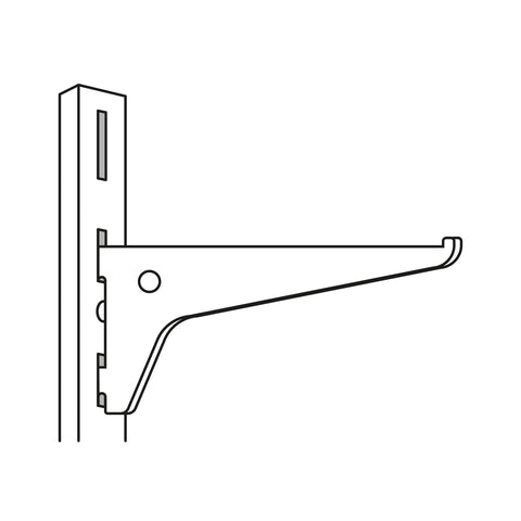 Ménsula plana blanca para cremallera sencilla, 25cm, FIERO | SOMO-10MS | 47708