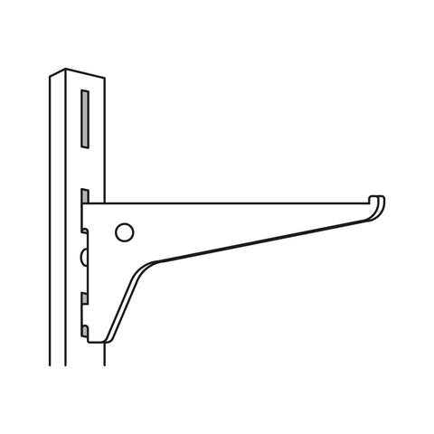 Ménsula plana blanca para cremallera sencilla, 30cm, FIERO | SOMO-12MS | 47709