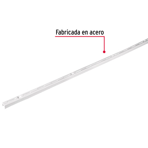 Cremallera sencilla blanca para ménsulas planas, 1m, FIERO | SOMO-10CS | 47710