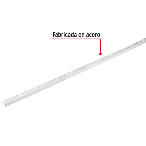 Cremallera sencilla blanca para ménsulas planas, 1.5m, FIERO | SOMO-15CS | 47711