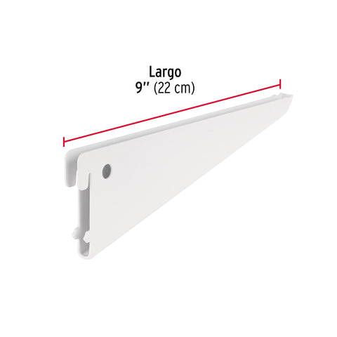 Ménsula plana blanca para cremallera doble, 22cm, FIERO | SOMO-8MD | 47713