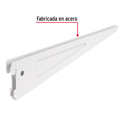 Ménsula plana blanca para cremallera doble, 32cm, FIERO | SOMO-12MD | 47715