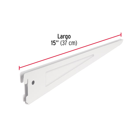 Ménsula plana blanca para cremallera doble, 37cm, FIERO | SOMO-14MD | 47716