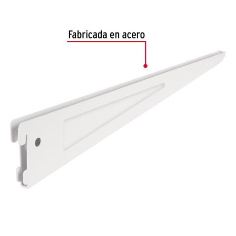 Ménsula plana blanca para cremallera doble, 37cm, FIERO | SOMO-14MD | 47716