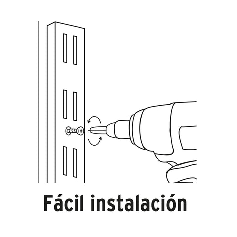 Cremallera doble blanca para ménsulas planas, 1m, FIERO | SOMO-10CD | 47717