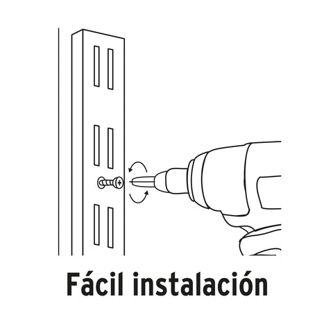 Cremallera doble blanca para ménsulas planas, 2m, FIERO | SOMO-20CD | 47719