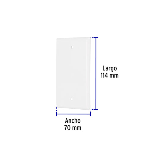 Placa de ABS ciega, Standard, blanco, Volteck | PPCI-SB | 47724
