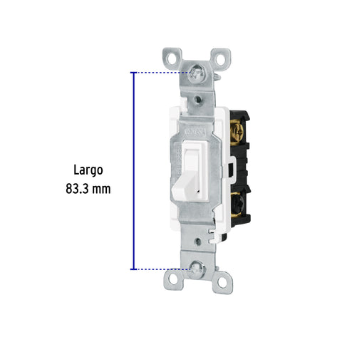 Interruptor vertical de palanca, Standard, blanco, Volteck | APSE-SB | 47727