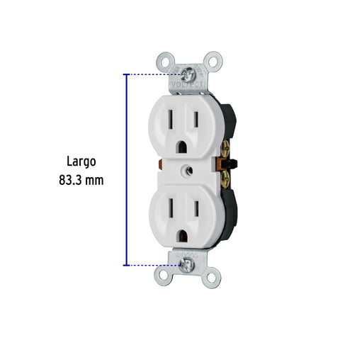 Contacto dúplex, 2 polos 3 hilos, Standard, granel, blanco | CODO-SGB | 47733