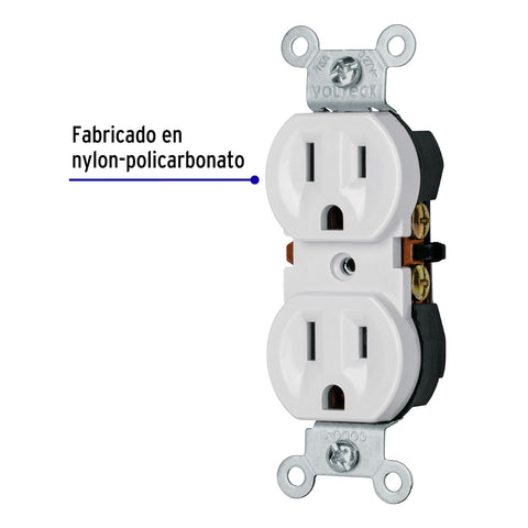 Contacto dúplex, 2 polos 3 hilos, Standard, granel, blanco | CODO-SGB | 47733