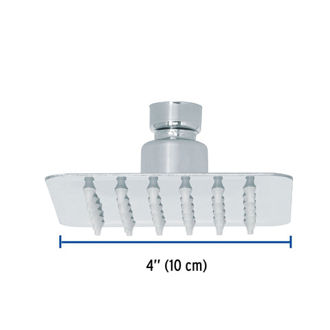 Regadera cuadrada 4', acero inox, sin brazo, cromo, TÚBIG | R-413S | 47735
